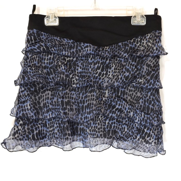 SOALLURE 🇮🇹 WOMEN'S BLUE SILK MINI FASHION SKIRT - Picture 1 of 2